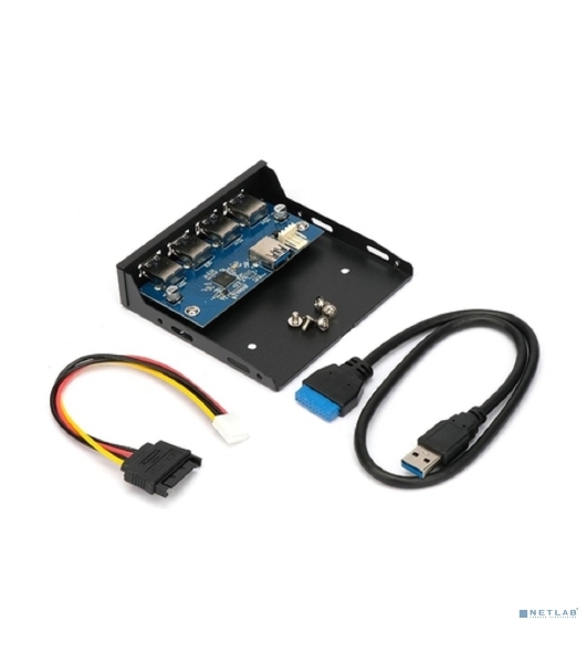Планка USB 3.0 на переднюю панель 3.5', Gembird 4 порта USB (FP3.5-USB3-4A)