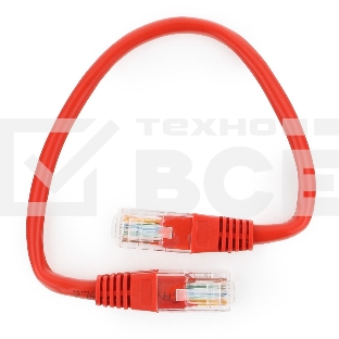 Патч-корд UTP Cablexpert кат.5e, 0.25м, литой, многожильный (красный)