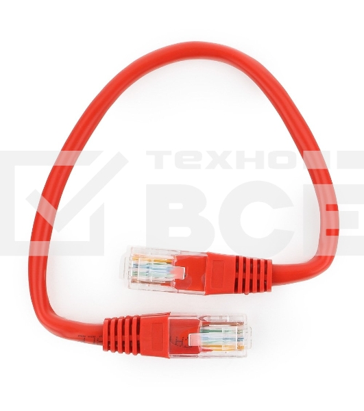 Патч-корд UTP Cablexpert кат.5e, 0.25м, литой, многожильный (красный)
