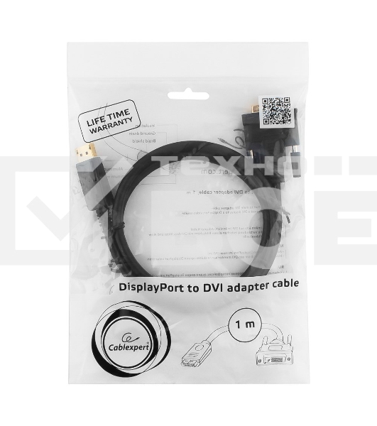 Кабель DisplayPort-DVI Gembird/Cablexpert 1м, 20M/19M, черный, экран, пакет(CC-DPM-DVIM-1M)