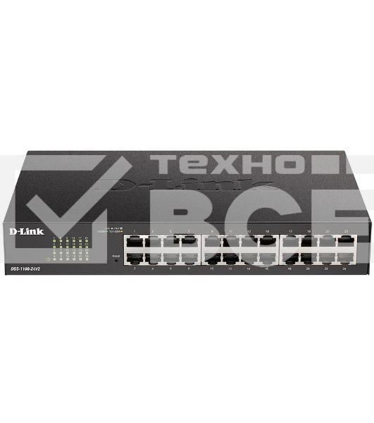 Настраиваемый компактный коммутатор D-Link DGS-1100-24V2/A1A EasySmart с 24 портами 10/100/1000Base-T