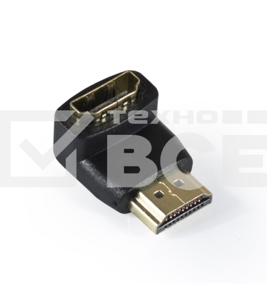 Переходник Exegate EX284919RUS HDMI-HDMI EX-HDMI90-FML (19M/19F, угловой, позолоченные контакты)