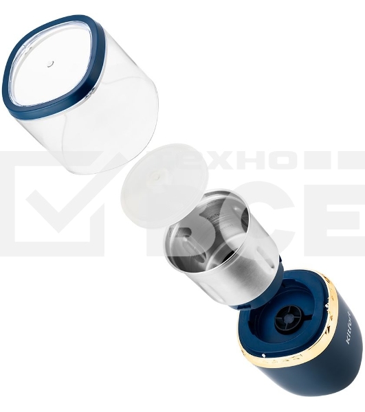 Кофемолка Kitfort KT-769 сист.помол.:ротац.нож темно-синий