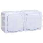 Розетка двухместная с з/к с крышкой для открытой установки РСб22-3-ГПБб IP54 серия 