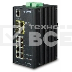 Индустриальный управляемый коммутатор Planet IGS-12040MT IP30 Industrial 8* 1000TP + 4* 100/1000F SFP Full Managed Ethernet Switch (-40 to 75 degree C, 2*DI, 2*DO, 12V-72VDC IN), ERPS Ring, 1588, фото2