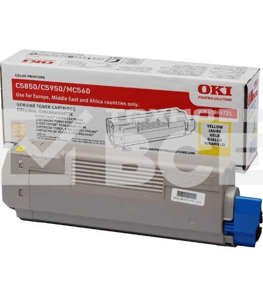 Картридж лазерный Oki C5850/5950/MC560 6K (yellow)