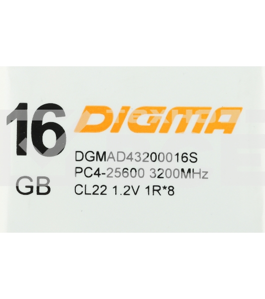 Оперативная память Digma, DDR4, 16GB (1x16GB), 2666MHz, CL19