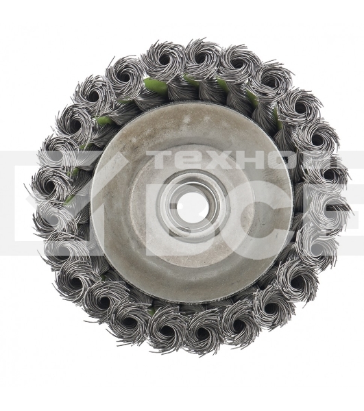 Щетка для УШМ Сибртех, 75 мм М14, чашка, крученая металлическая проволока 0,5 мм