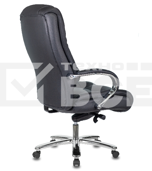 Кресло руководителя Бюрократ T-9925SL/BLACK черный, кожа, крестовина хром