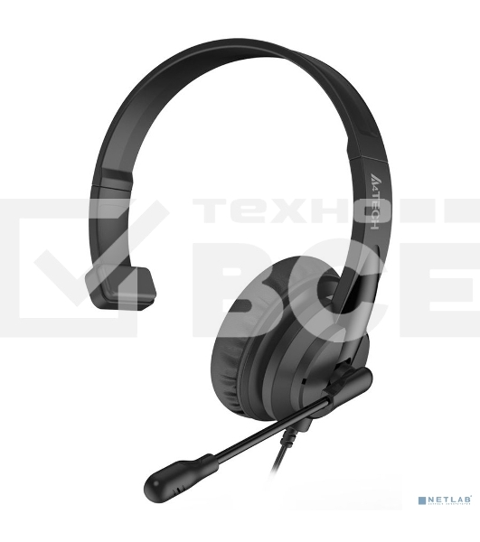 Наушники с микрофоном A4Tech HU-11 черный 2м накладные USB оголовье