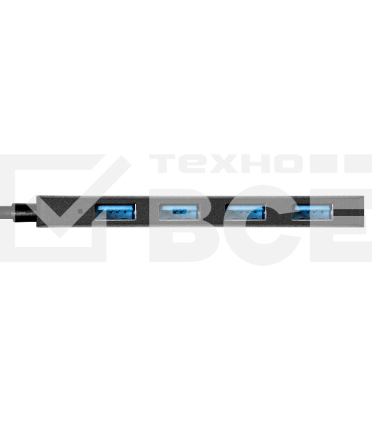 Хаб USB (концентратор) 4-в-1 ExeGate DUB-4CP/3 (кабель-адаптер USB Type C --> 4xUSB3.0, Plug&Play, черный)