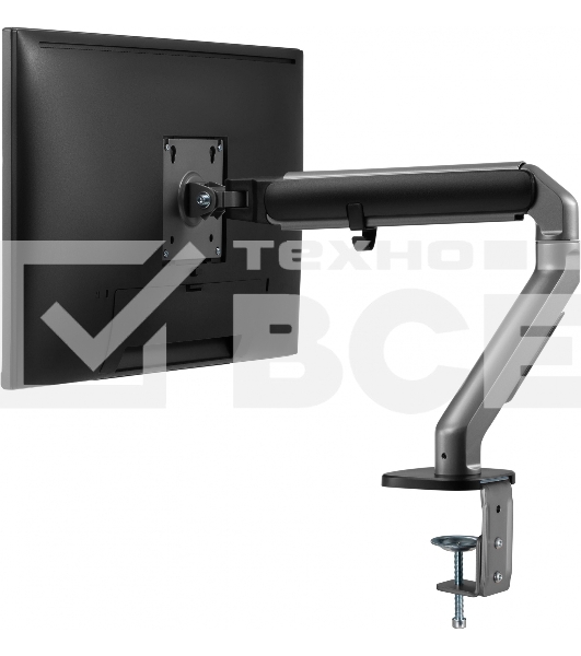 Кронштейн для мониторов Ultramounts UM734BL серый/черный 17'-27' макс.7кг крепление к столешнице поворот и наклон