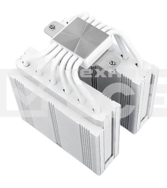 Кулер для процессора Thermalright Royal Pretor 130 белый (4-pin PWM, 158mm, Ni/Cu, 6x6mm, 1x120+1x130mm, 80.45CFM/81.88CFM, 29.4dBA/28.3dBA, 2150PM/1750RPM, S: 1200, 1700, 1851, 2011, 2066, 115X, AM4, AM5, white)