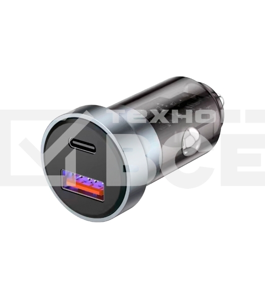 Автомобильное зарядное устройство c двумя портами Rexant (USB-A + USB-C) c LED-подсветкой, 20Вт