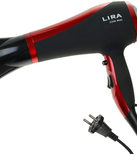 Фен LIRA LR 0704 черный/красный, 2200 Вт