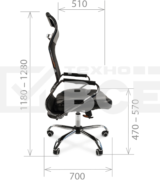 Офисное кресло Chairman 700 экопремиум черный/сетка н.м.