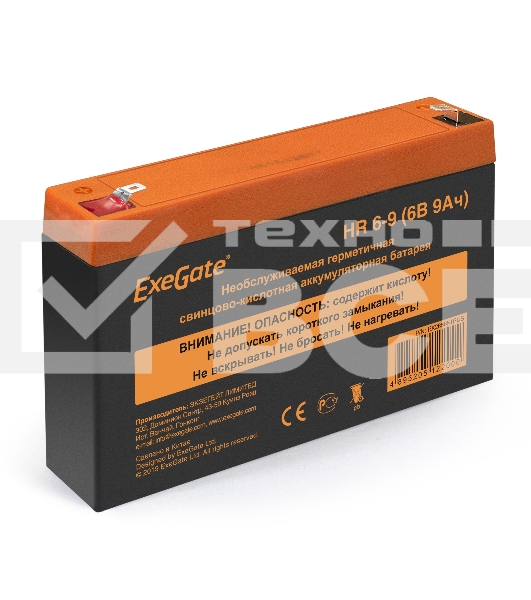 Батарея ExeGate HR 6-9 (6V 9Ah 634W, клеммы F1)