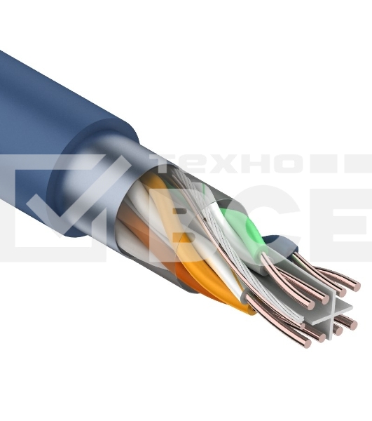 Кабель Rexant витая пара, F/UTP, категория 6, 4 x 2 x 0,57 мм, PVC, внутренний, синий, 305м