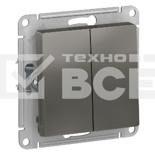 Механизм выключателя 2-кл. СП AtlasDesign 10А IP20 (сх. 5) 10AX сталь