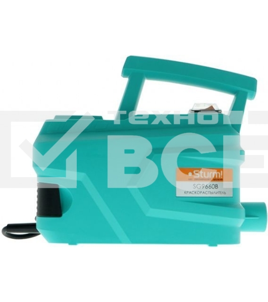 Краскопульт электрический Sturm SG9660B, 600Вт, 1100 мл/мин, бак на поясе, HVLP, С ТУРБИНОЙ SG9660B