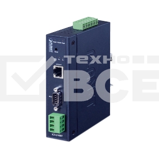 Конвертер PLANET ICS-2100T IP30 Industrial 1-Port RS232/RS422/RS485 Serial Device Server (1 x 10/100BASE-TX, -40~75 degrees C, dual 9~48V DC, Web, Telnet and SNMP management )