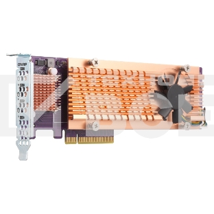 Плата расширения QNAP QM2-4P-384 Quad M.2 PCIe NVMe SSD expansion card; supports up to four M.2 2280 formfactor M.2 PCIe (Gen3 x4) SSDs; PCIe Gen3 x8 host interface; Low-profile bracket pre-loaded, Low-profile flat and Full-height are bundled