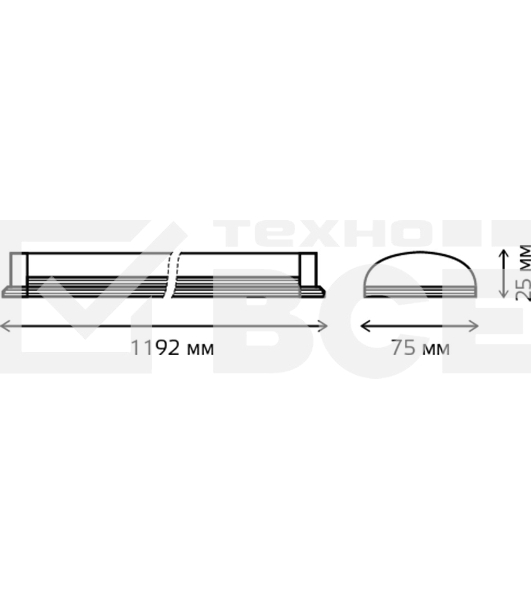 Светильник светодиодный GAUSS 144125236 ДПО-36w 4000K,3000Лм,1209х75х25, IP20