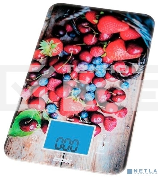 Кухонные весы BBK KS107G темно-синий/красный