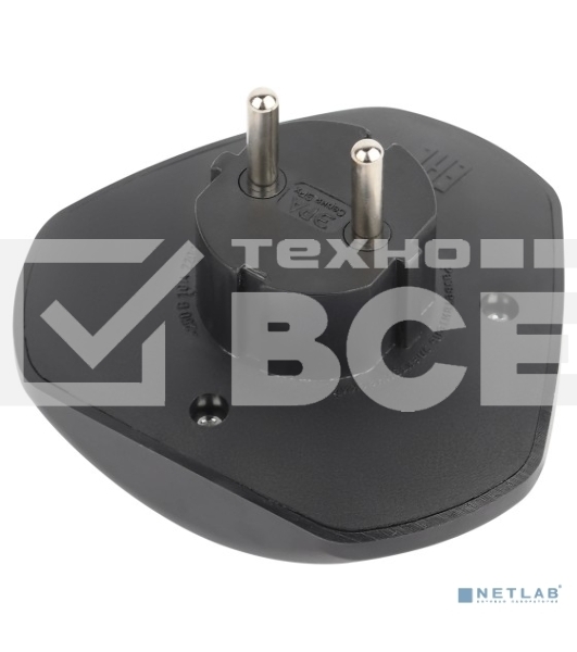 Разветвитель электрический ЭРА SPx-3-B на 3 розетки без заземл. 10А черный