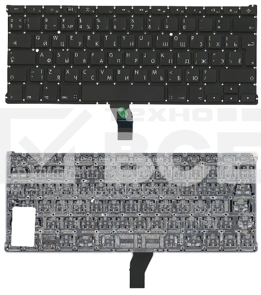 Клавиатура для ноутбука MacBook A1369 2010+  черная, большой ENTER RU