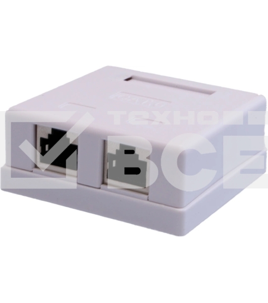 Розетка Suprlan 10-0353-1, наклад. RJ45 2 кат.6 FTP