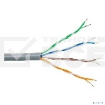 Кабель витая пара Bion BCL-U5451-101-100 U/UTP, кат.5e, 4x2x0,51мм AWG 24, CCA, в копмлекте 4 коннектора+ 4 колпачка; одножильный, PVC, для внутренней прокладки, 100м, серый, фото 1