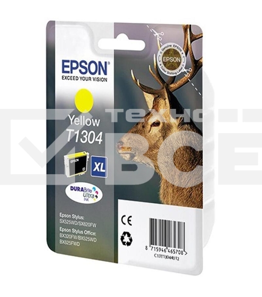 Картридж струйный Epson C13T13044012 желтый для Epson SX525WD/SX535WD/B42WD/BX320FW/BX625FWD/BX635FWD/WF-7015/7515/7525 (10.1мл)