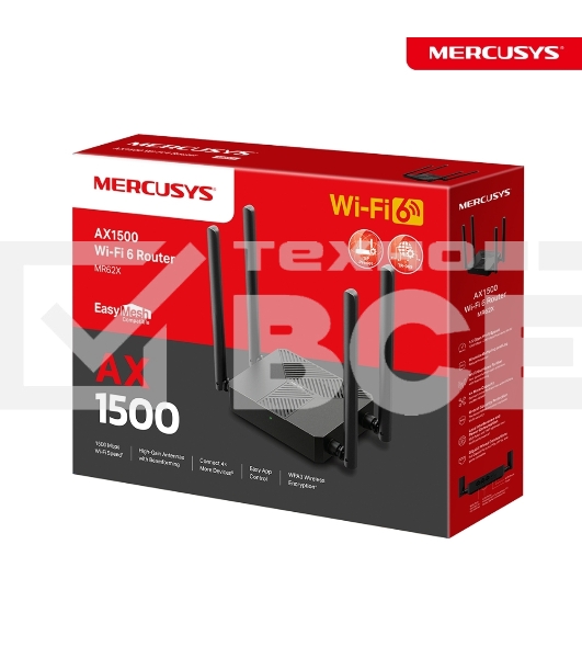 Маршрутизатор Mercusys MR62X AX1500 Wi-Fi 6 Router