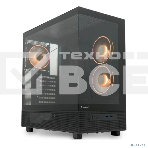 Компьютерный корпус HSPD F710, Panoramic Mid Tower, черный, TG, 0.5 SPCC, 3x120мм ARGb E-ATX, ATX, mATX, mITX 185/395/270мм 2x2.5