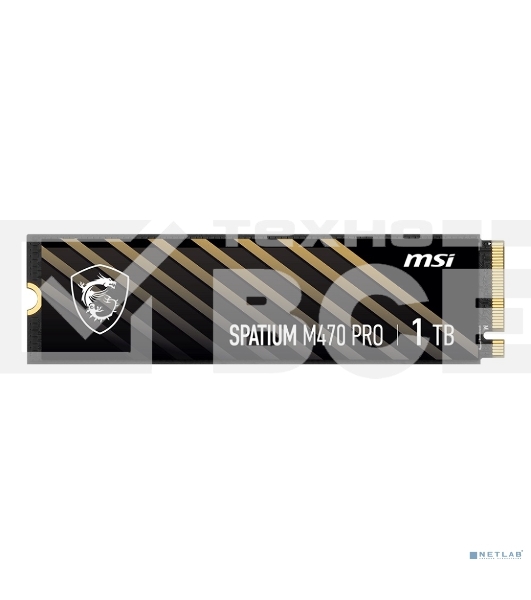 Накопитель SSD MSI M.2 2280 1Tb SPATIUM M470 PRO Client SSD S78-440L0J0-P83, PCIe Gen4x4 with NVMe