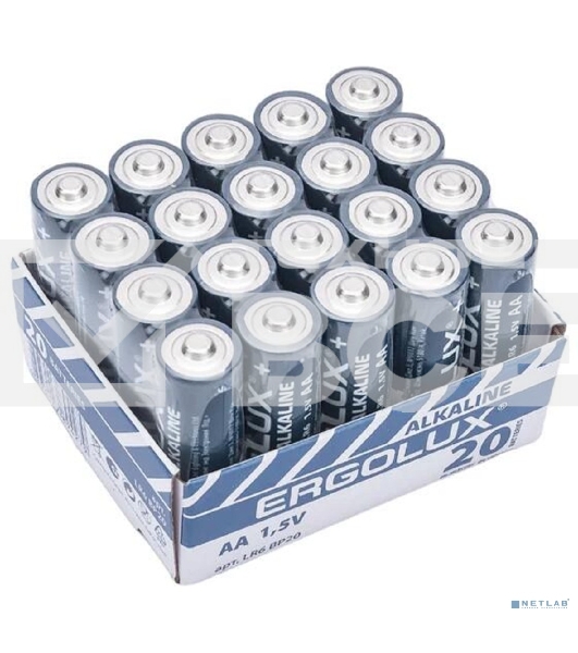 Элемент питания алкалиновый AA/LR6 1.5В Alkaline BP-20 ПРОМО (уп.20шт) Ergolux 14675