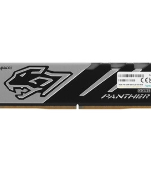 Оперативная память Apacer Panther, DDR5, 16GB (1x16GB), 6000 MHz, CL40, с радиатором, черно-серый