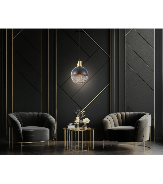 Светильник Ambrella light TR8504 BK/CP черный/медь E27 max 60W D200*1000