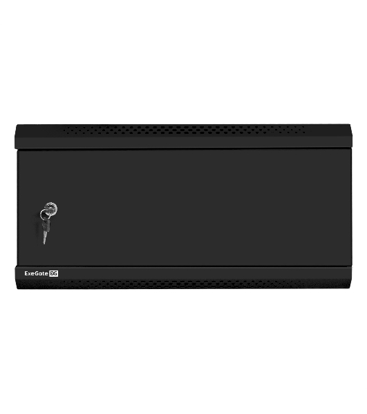 Шкаф телекоммуникационный 19' настенный 4U ExeGate EC-WM-4U.600.M.BLACK (19”, 4U, 600x600x280mm (ШхГхВ), передняя дверь металл, съемные боковые панели, пыле- и влагозащита IP23, черный RAL 9004)