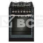 Плита комбинированная Gefest ПГЭ 6502-02 0044 черный, конфорок 4 газовых, духовка 52 л, 60 см x 85 см x 60 см, фото 1