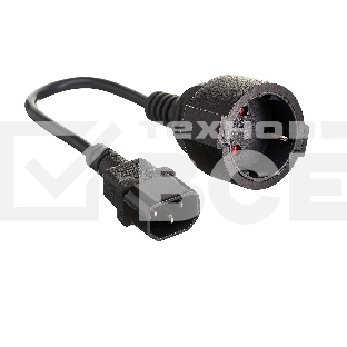 Кабель-переходник (UPS->розетка) ExeGate Power EC-30P (C14->Евророзетка) VDE-250V-3*0.75-CU, 0.15м