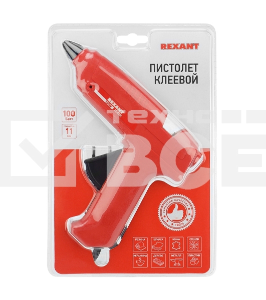 Пистолет клеевой Rexant (12-0105) 100 Вт O 11 мм (блистер)