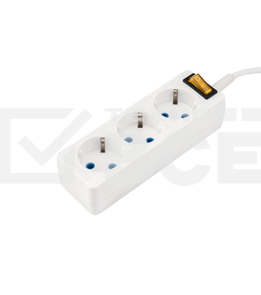 Удлинитель PROconnect 3 гнезда, 1.5 м, 3х0.75 мм², с/з, с кнопкой, белый