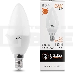 Лампа светодиодная Gauss Elementary 6Вт цок.: E14 свеча 220B 3000K св. свеч. бел. теп. C37 (упак.: 10 шт) (33116), фото7