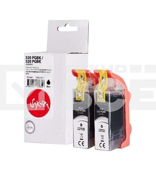 Набор струйных картриджей Sakura 2932B012 (520 PG Black/520 PG Black) для Canon, черный, 16x2 мл., 340 к.