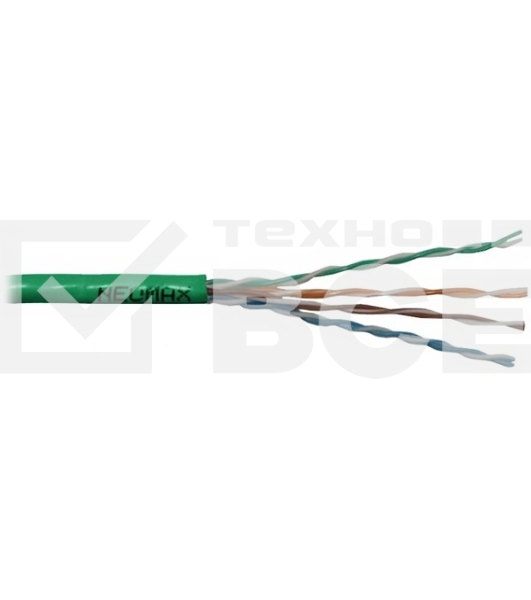 Кабель NEOMAX [NM710021] U/UTP cat.5e 4x2x0.52, 24 AWG, Медь, внутренний, PVCLS нг(А)-LSLTx, 305м, зеленый