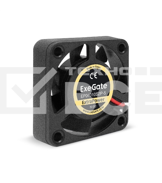 Вентилятор для корпуса ExeGate ExtraPower EP04010S2P-5 черный, 40 мм, 7500 об/мин, 35 дБ, 2 pin