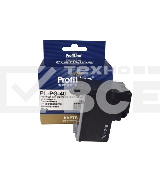 Картридж струйный PL-PG-40 для принтеров Canon Pixma iP1200/1600/2200, MP150/170/450 Black водн ProfiLine