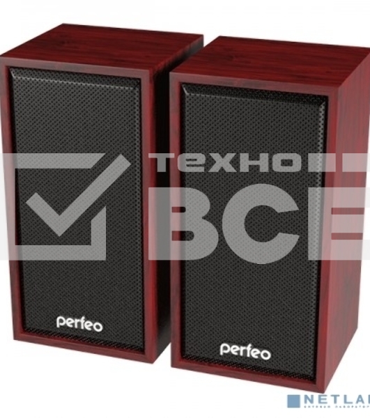 Акустическая система Perfeo 'CABINET' 2.0, мощность 2х3 Вт (RMS), махагон, USB